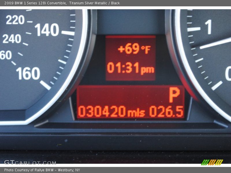 Titanium Silver Metallic / Black 2009 BMW 1 Series 128i Convertible