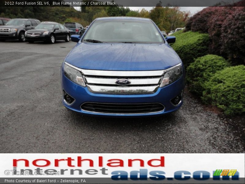 Blue Flame Metallic / Charcoal Black 2012 Ford Fusion SEL V6