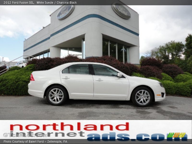 White Suede / Charcoal Black 2012 Ford Fusion SEL