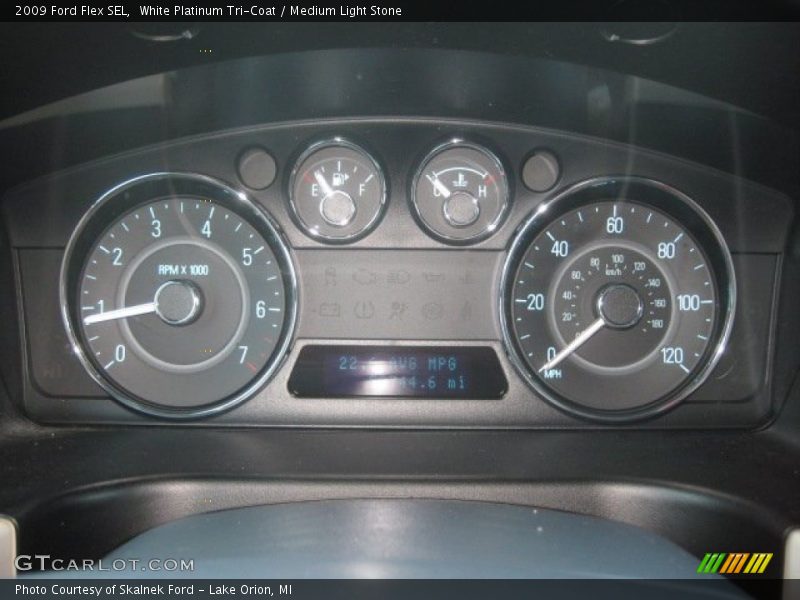 White Platinum Tri-Coat / Medium Light Stone 2009 Ford Flex SEL