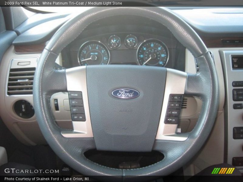 White Platinum Tri-Coat / Medium Light Stone 2009 Ford Flex SEL
