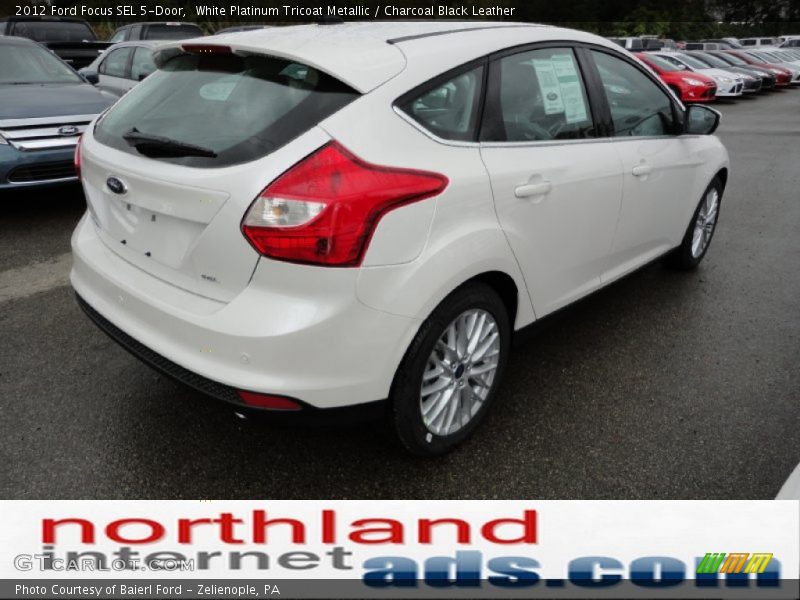 White Platinum Tricoat Metallic / Charcoal Black Leather 2012 Ford Focus SEL 5-Door