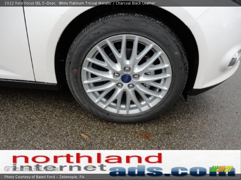White Platinum Tricoat Metallic / Charcoal Black Leather 2012 Ford Focus SEL 5-Door