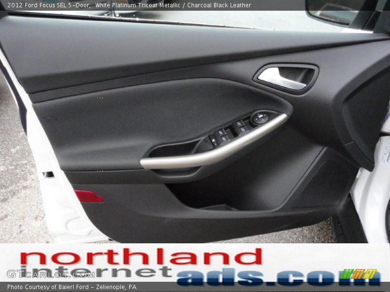 White Platinum Tricoat Metallic / Charcoal Black Leather 2012 Ford Focus SEL 5-Door