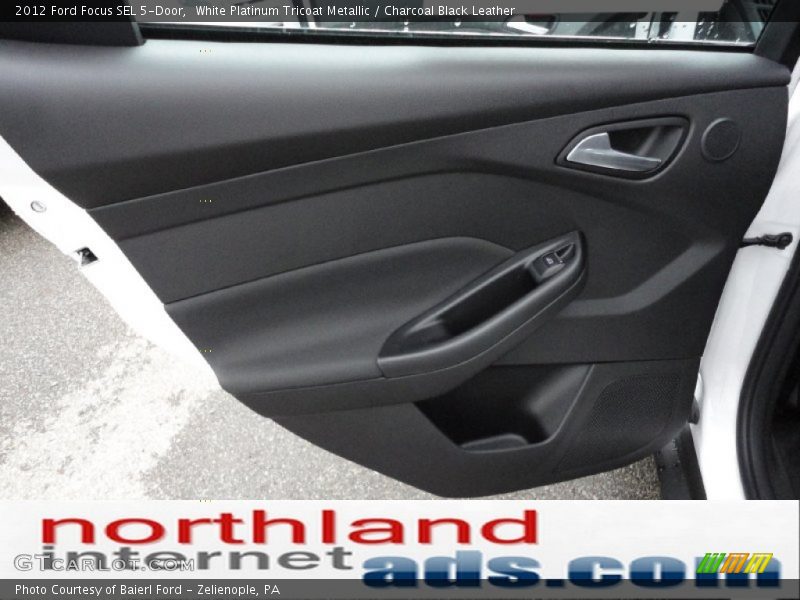 White Platinum Tricoat Metallic / Charcoal Black Leather 2012 Ford Focus SEL 5-Door