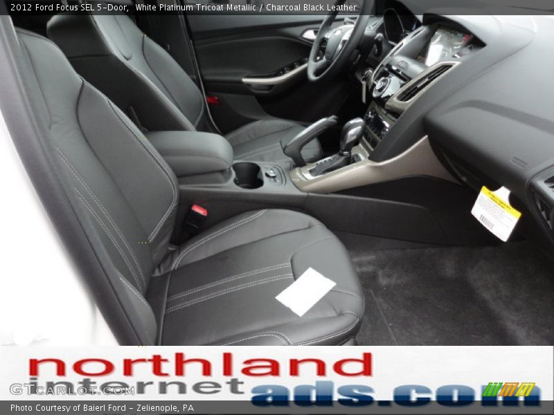 White Platinum Tricoat Metallic / Charcoal Black Leather 2012 Ford Focus SEL 5-Door