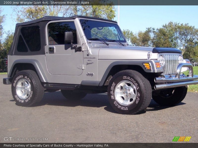 Silverstone Metallic / Agate 2000 Jeep Wrangler Sport 4x4