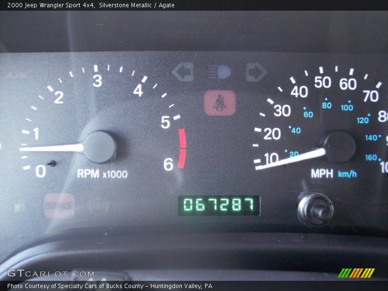 Silverstone Metallic / Agate 2000 Jeep Wrangler Sport 4x4