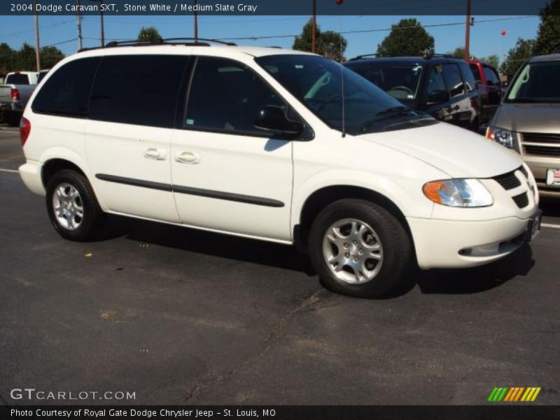 Stone White / Medium Slate Gray 2004 Dodge Caravan SXT