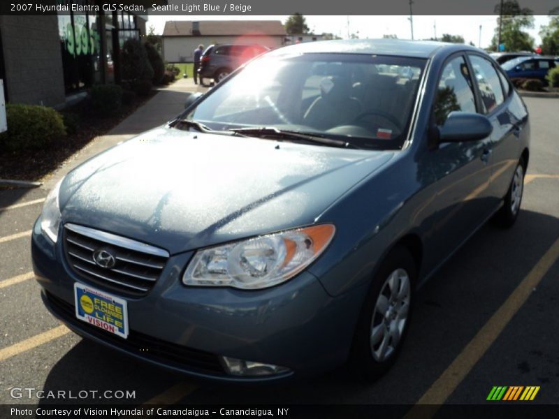 Seattle Light Blue / Beige 2007 Hyundai Elantra GLS Sedan