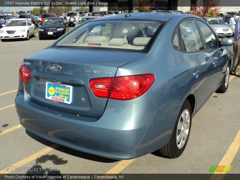 Seattle Light Blue / Beige 2007 Hyundai Elantra GLS Sedan