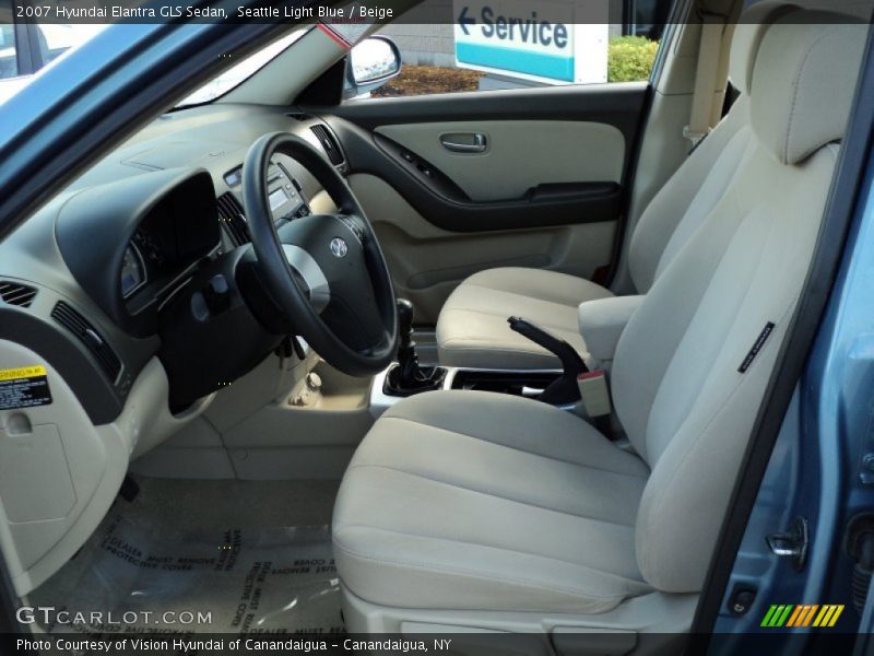 Seattle Light Blue / Beige 2007 Hyundai Elantra GLS Sedan