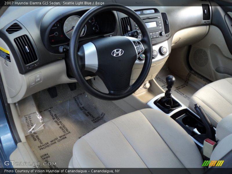 Seattle Light Blue / Beige 2007 Hyundai Elantra GLS Sedan