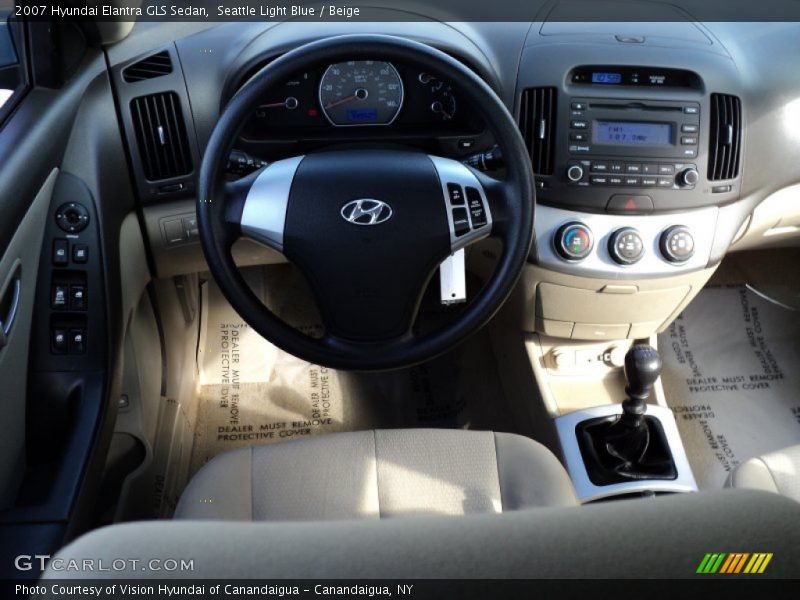 Seattle Light Blue / Beige 2007 Hyundai Elantra GLS Sedan
