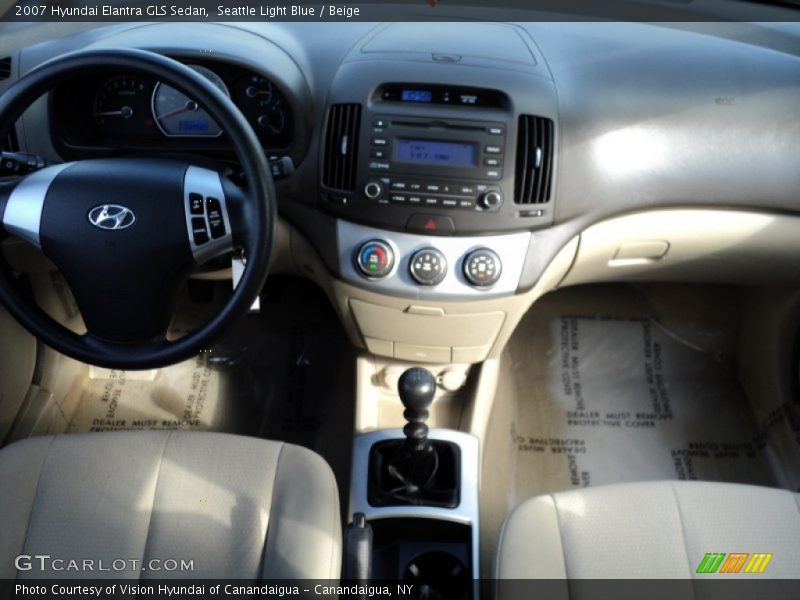 Seattle Light Blue / Beige 2007 Hyundai Elantra GLS Sedan