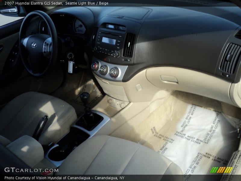 Seattle Light Blue / Beige 2007 Hyundai Elantra GLS Sedan
