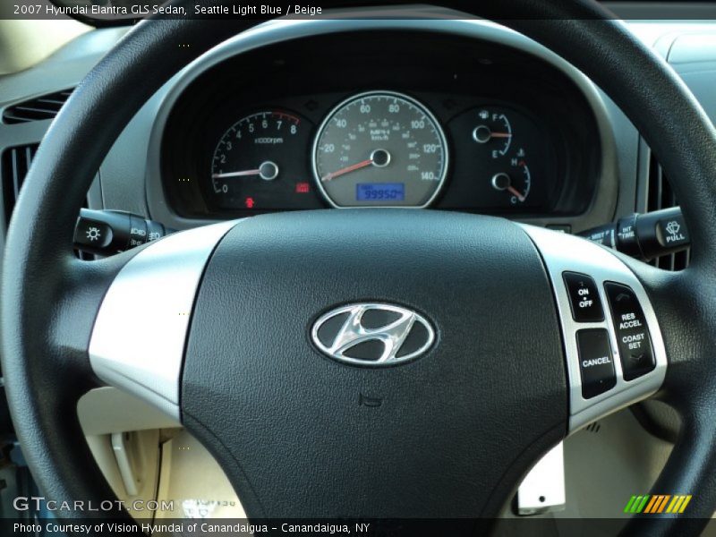 Seattle Light Blue / Beige 2007 Hyundai Elantra GLS Sedan