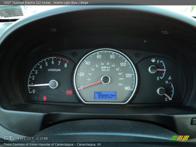 Seattle Light Blue / Beige 2007 Hyundai Elantra GLS Sedan