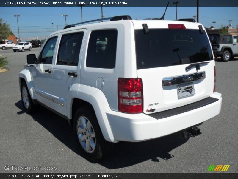 Bright White / Dark Slate Gray/Dark Saddle 2012 Jeep Liberty Limited