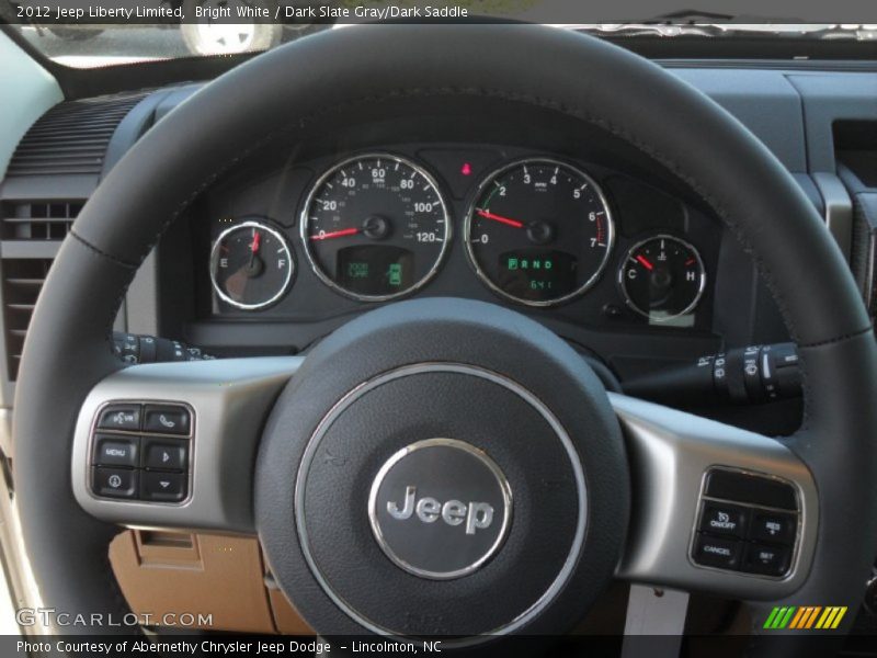 Bright White / Dark Slate Gray/Dark Saddle 2012 Jeep Liberty Limited