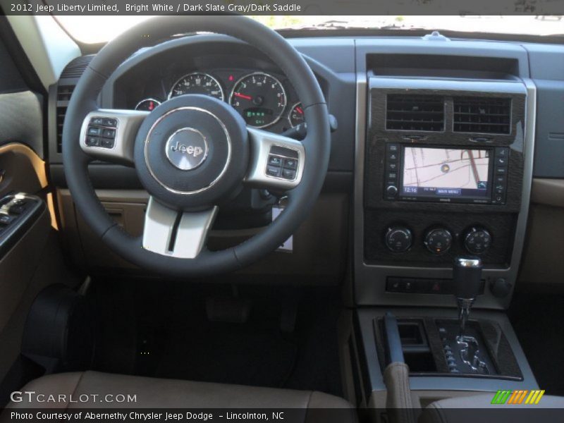 Bright White / Dark Slate Gray/Dark Saddle 2012 Jeep Liberty Limited