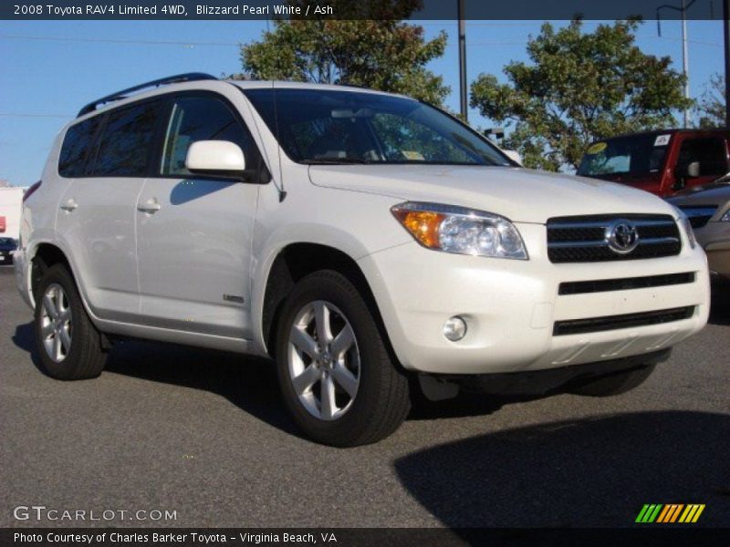 Blizzard Pearl White / Ash 2008 Toyota RAV4 Limited 4WD