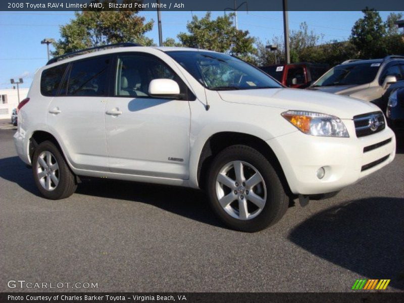 Blizzard Pearl White / Ash 2008 Toyota RAV4 Limited 4WD