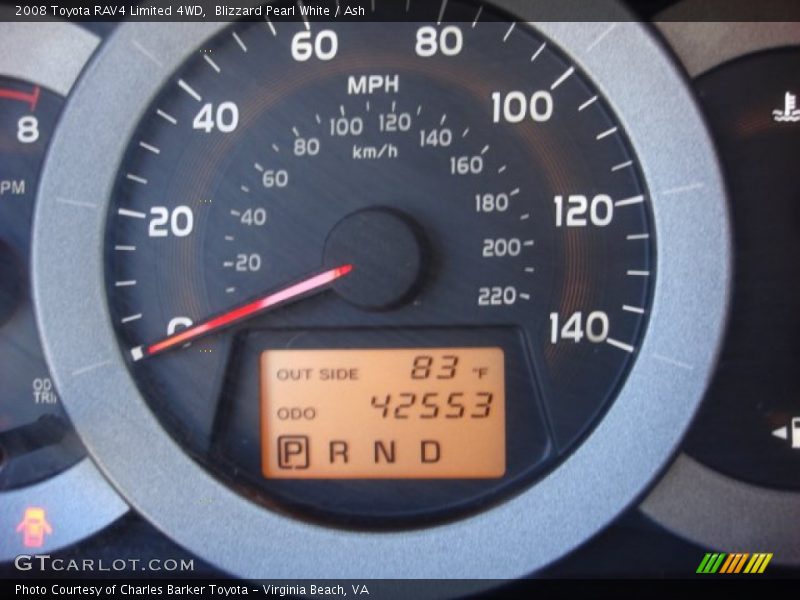 Blizzard Pearl White / Ash 2008 Toyota RAV4 Limited 4WD