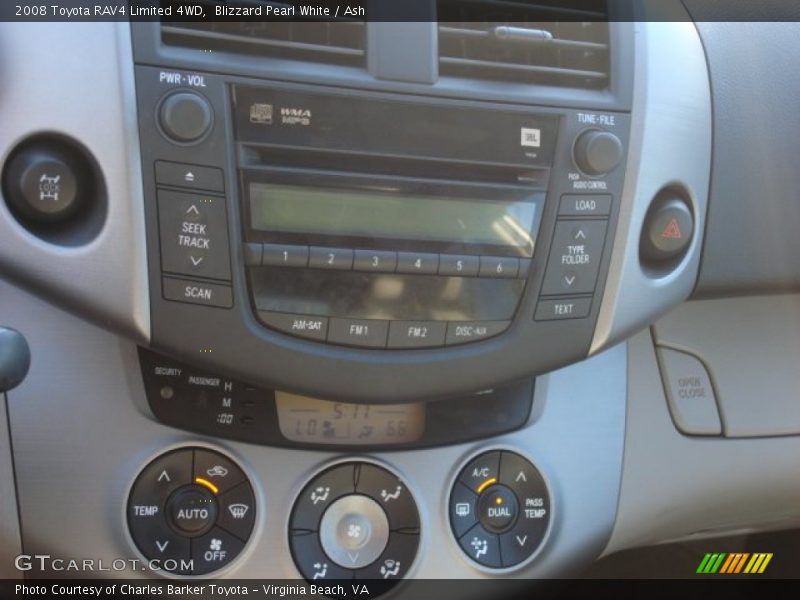 Blizzard Pearl White / Ash 2008 Toyota RAV4 Limited 4WD