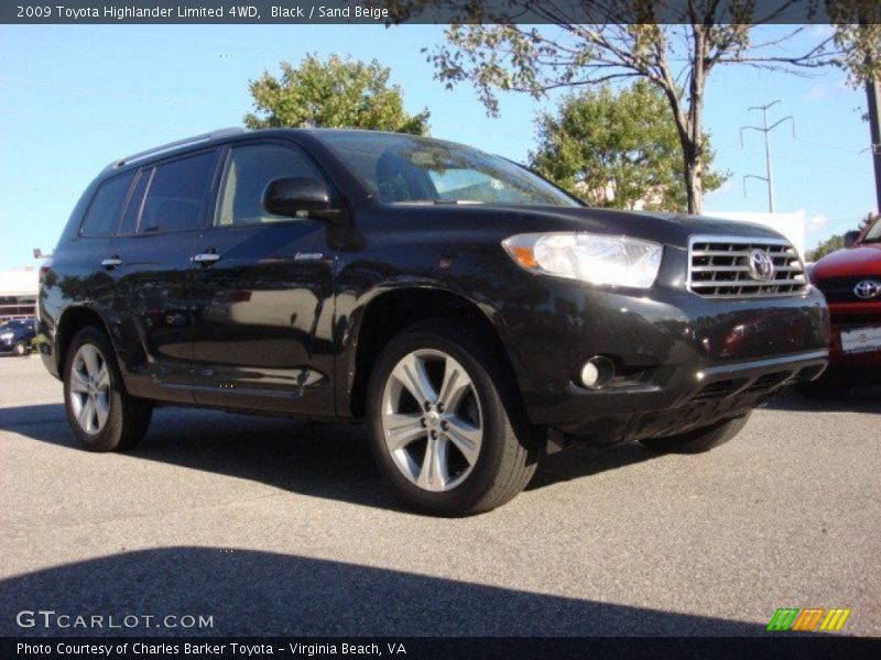Black / Sand Beige 2009 Toyota Highlander Limited 4WD