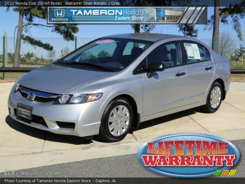 Alabaster Silver Metallic / Gray 2010 Honda Civic DX-VP Sedan