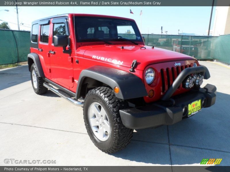 Flame Red / Dark Slate Gray/Medium Slate Gray 2010 Jeep Wrangler Unlimited Rubicon 4x4