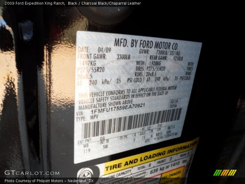 2009 Expedition King Ranch Black Color Code UA