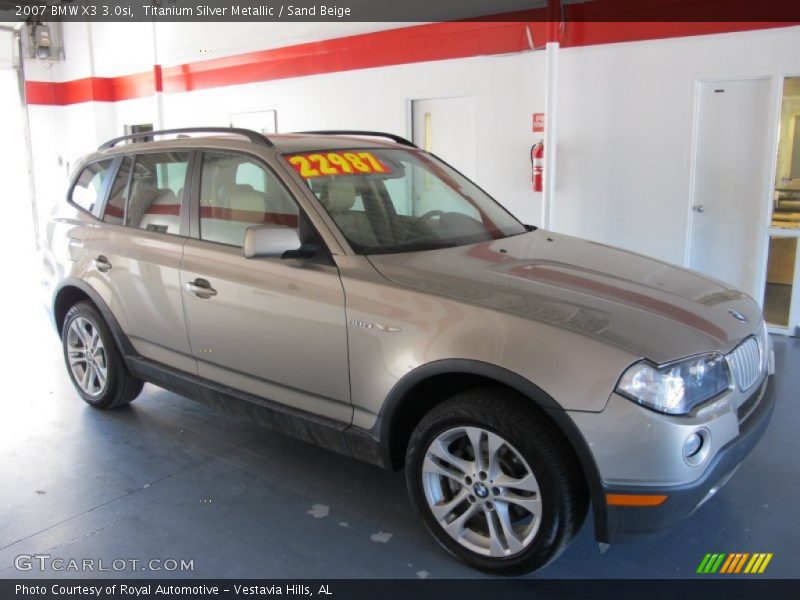 Titanium Silver Metallic / Sand Beige 2007 BMW X3 3.0si