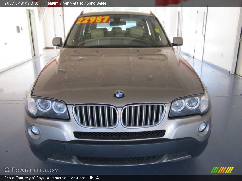 Titanium Silver Metallic / Sand Beige 2007 BMW X3 3.0si