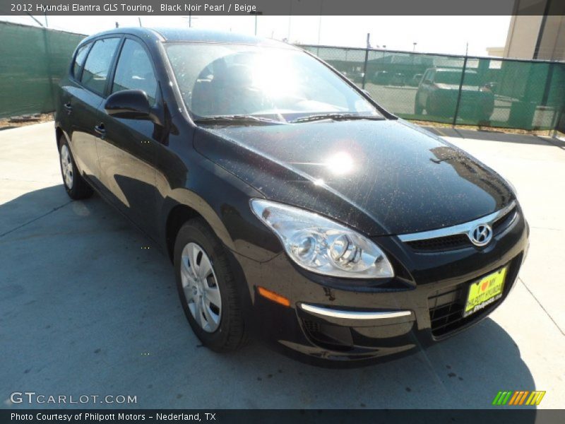 Black Noir Pearl / Beige 2012 Hyundai Elantra GLS Touring