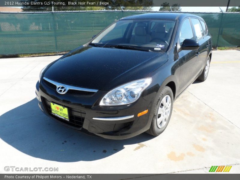 Black Noir Pearl / Beige 2012 Hyundai Elantra GLS Touring