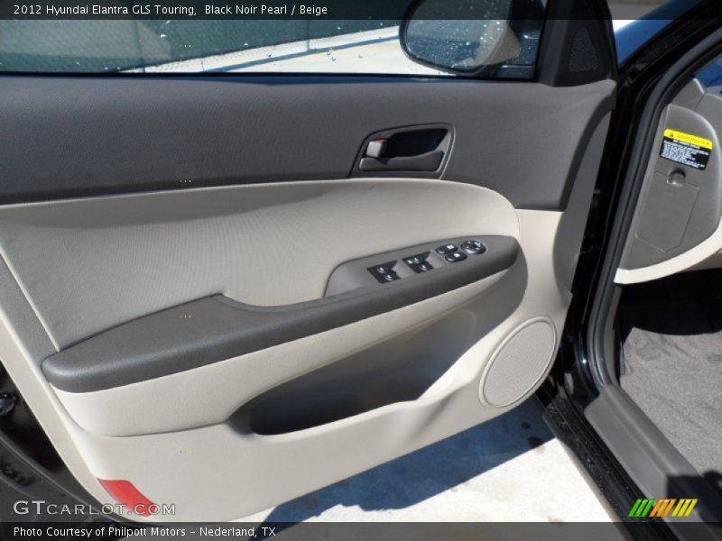 Black Noir Pearl / Beige 2012 Hyundai Elantra GLS Touring