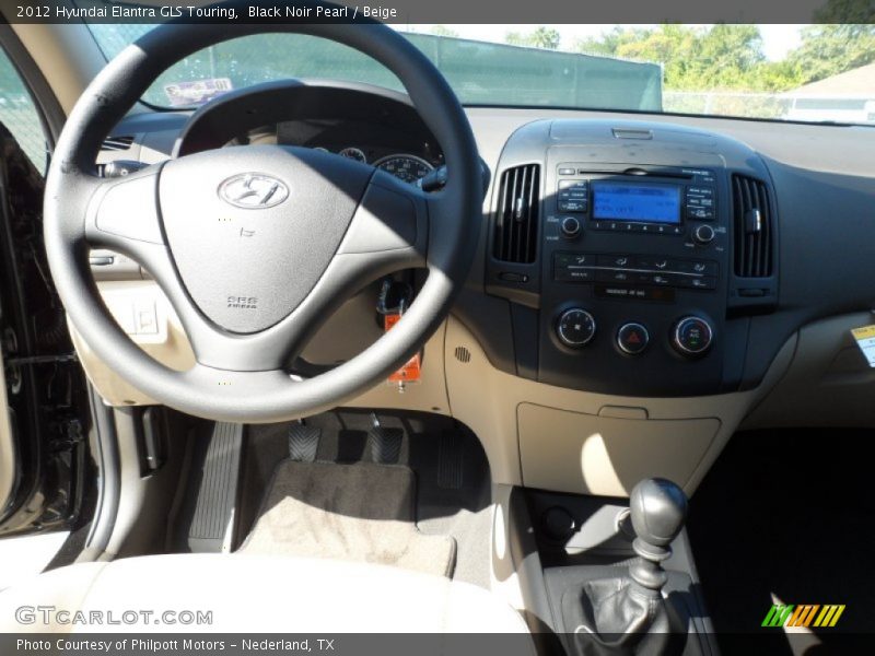 Black Noir Pearl / Beige 2012 Hyundai Elantra GLS Touring
