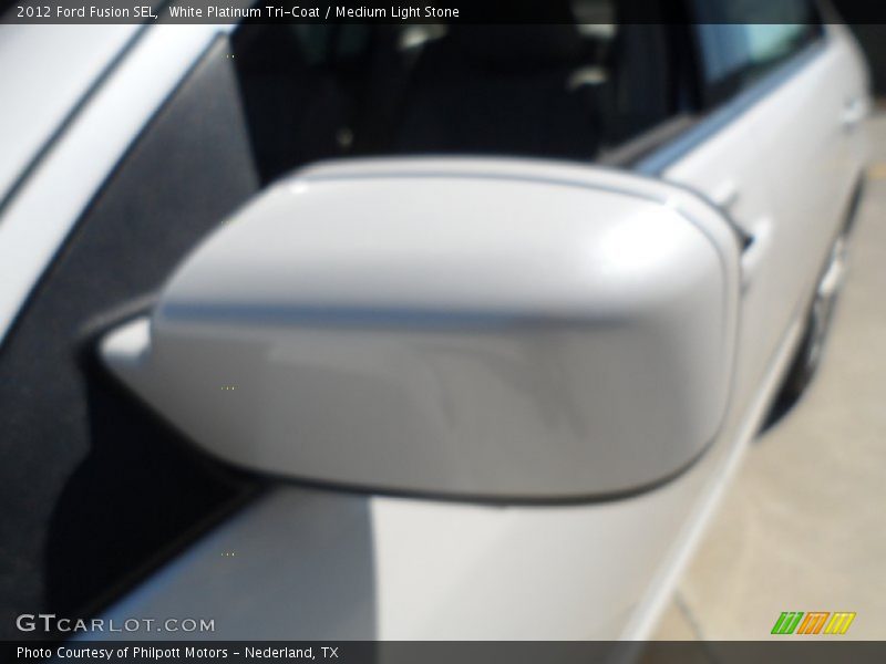 White Platinum Tri-Coat / Medium Light Stone 2012 Ford Fusion SEL