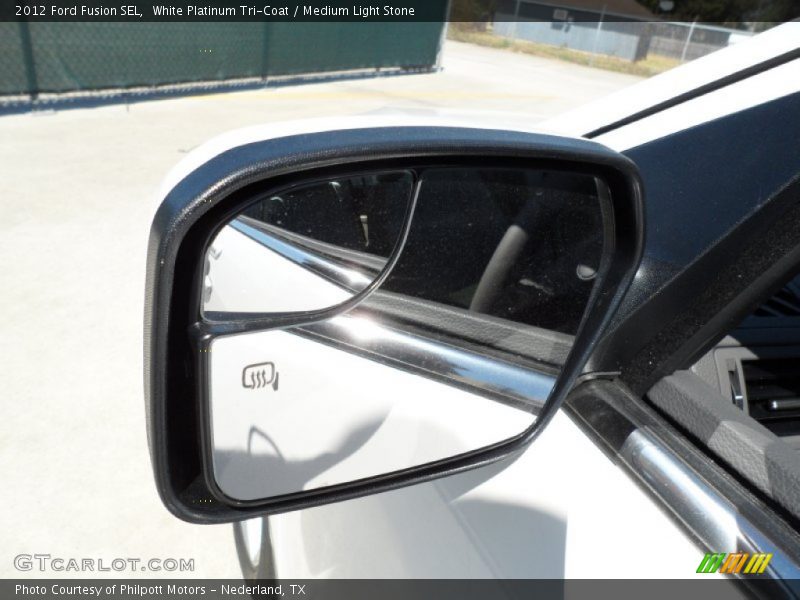 White Platinum Tri-Coat / Medium Light Stone 2012 Ford Fusion SEL