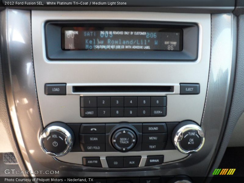 White Platinum Tri-Coat / Medium Light Stone 2012 Ford Fusion SEL