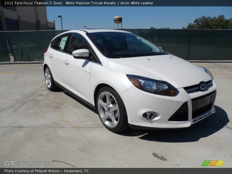 White Platinum Tricoat Metallic / Arctic White Leather 2012 Ford Focus Titanium 5-Door