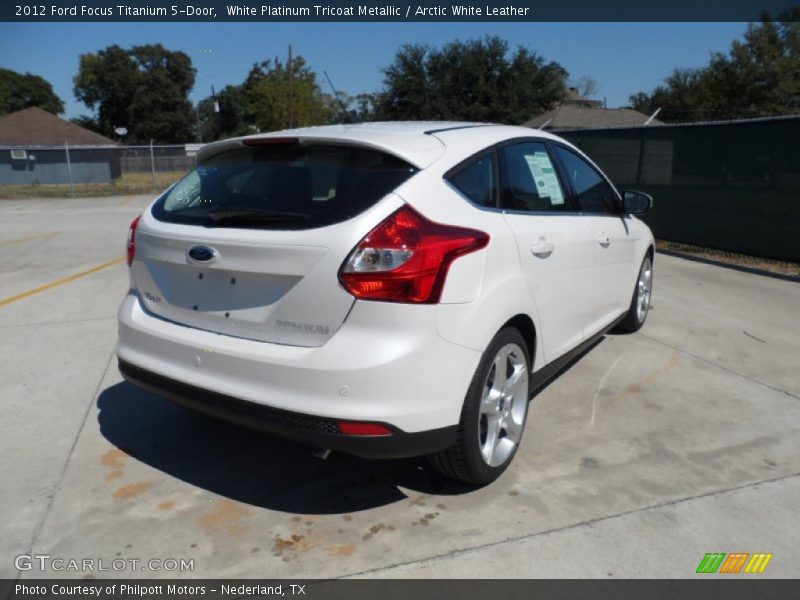 White Platinum Tricoat Metallic / Arctic White Leather 2012 Ford Focus Titanium 5-Door