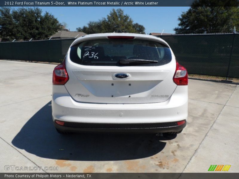 White Platinum Tricoat Metallic / Arctic White Leather 2012 Ford Focus Titanium 5-Door
