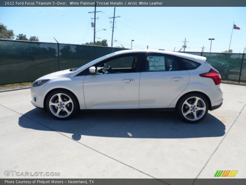 White Platinum Tricoat Metallic / Arctic White Leather 2012 Ford Focus Titanium 5-Door