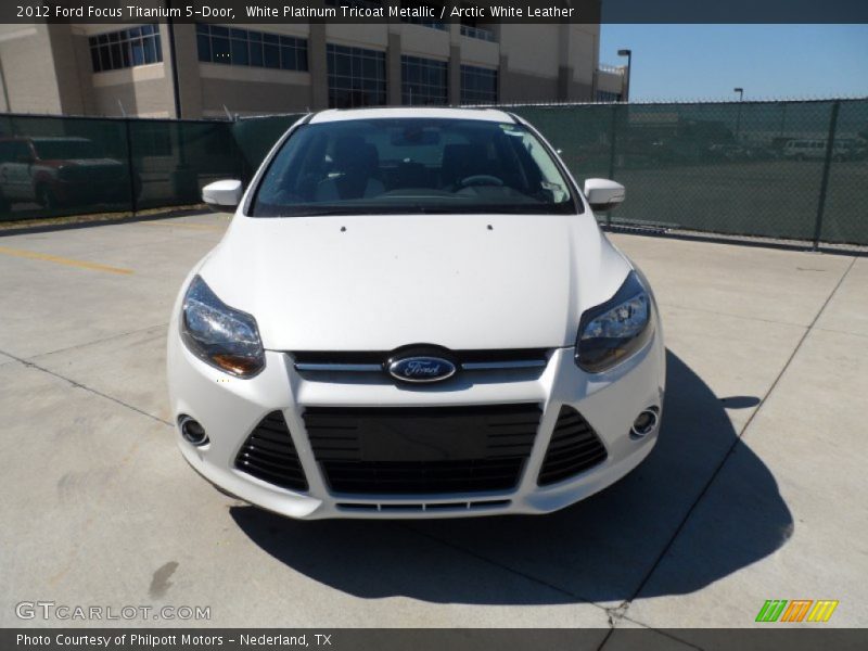White Platinum Tricoat Metallic / Arctic White Leather 2012 Ford Focus Titanium 5-Door