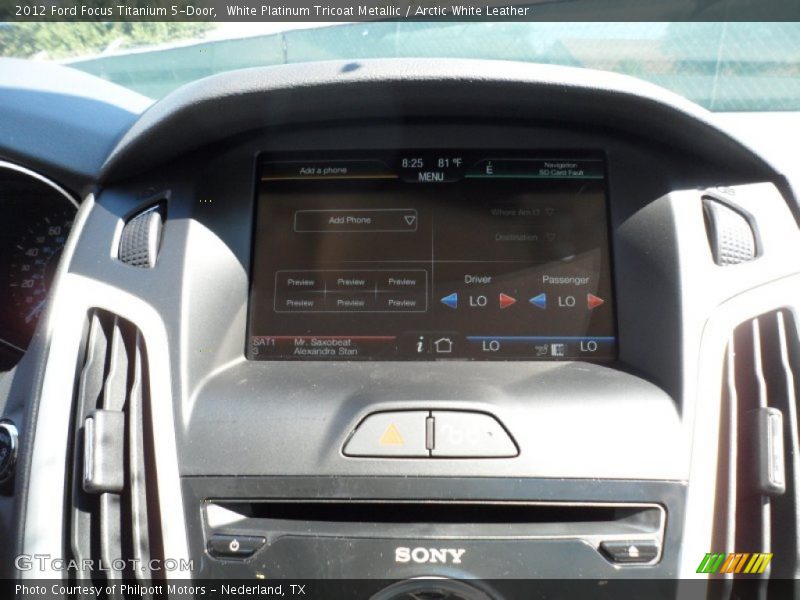 White Platinum Tricoat Metallic / Arctic White Leather 2012 Ford Focus Titanium 5-Door