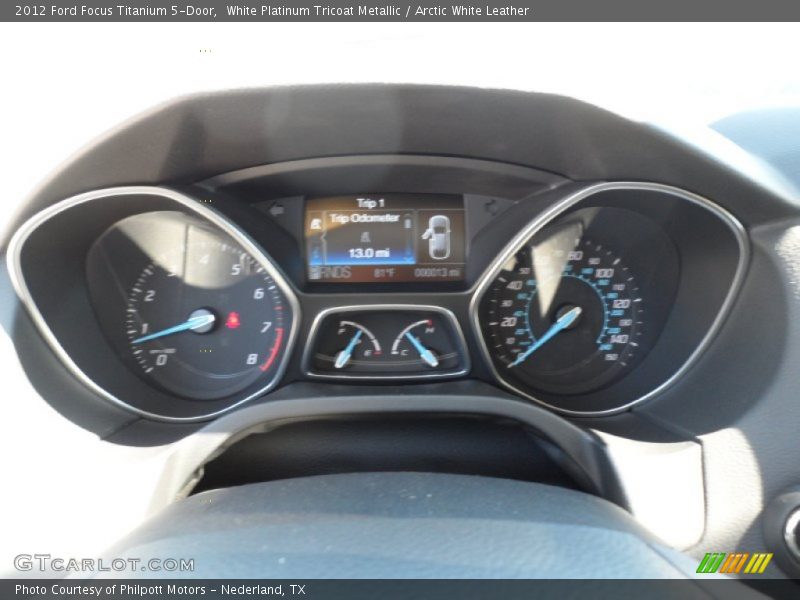 White Platinum Tricoat Metallic / Arctic White Leather 2012 Ford Focus Titanium 5-Door