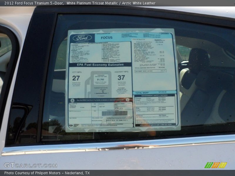  2012 Focus Titanium 5-Door Window Sticker